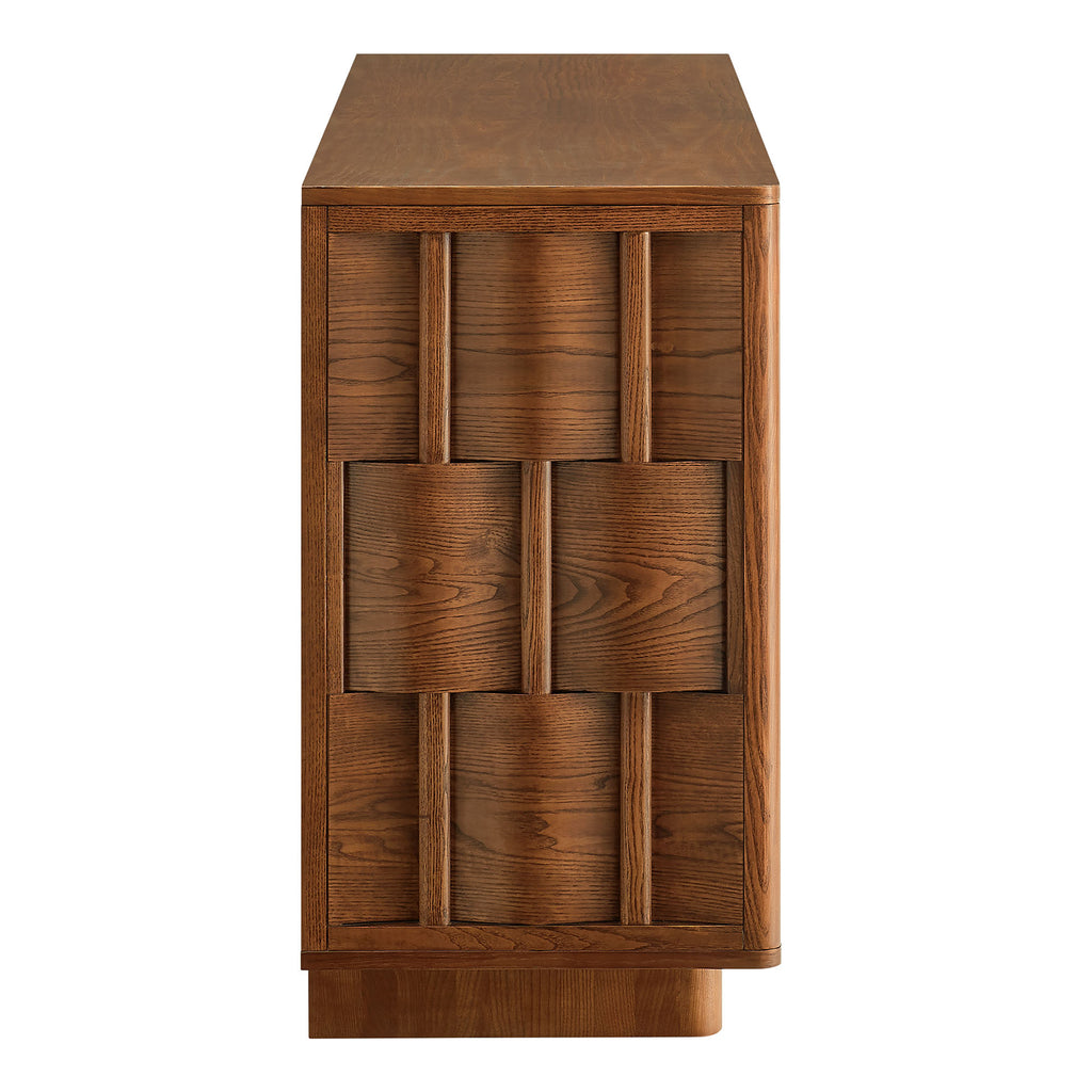 Foundry 71" Woven Design Buffet Storage Cabinet - Walnut