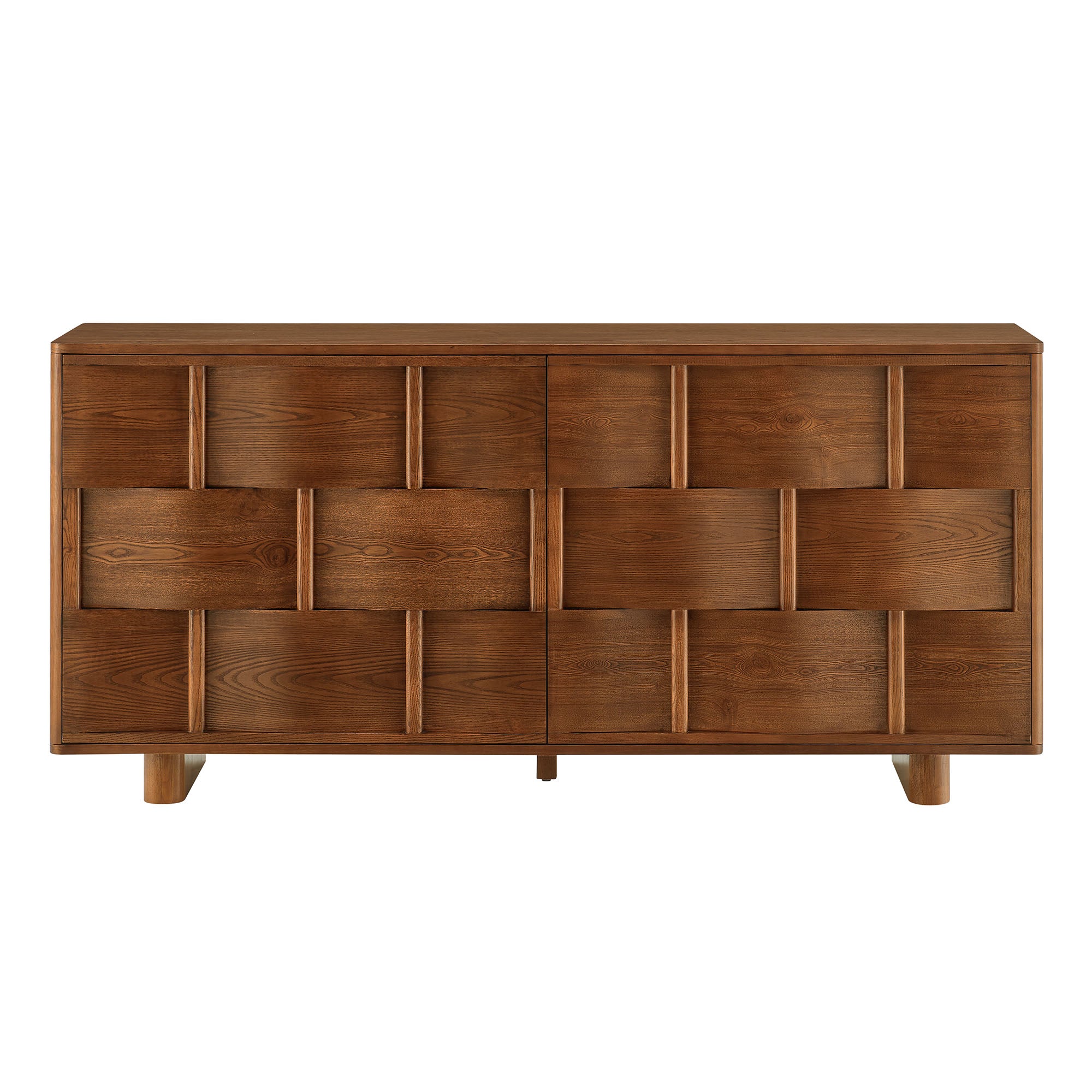 Foundry 71" Woven Design Buffet Storage Cabinet - Walnut