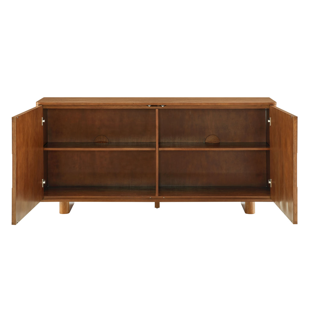 Foundry 71" Woven Design Buffet Storage Cabinet - Walnut