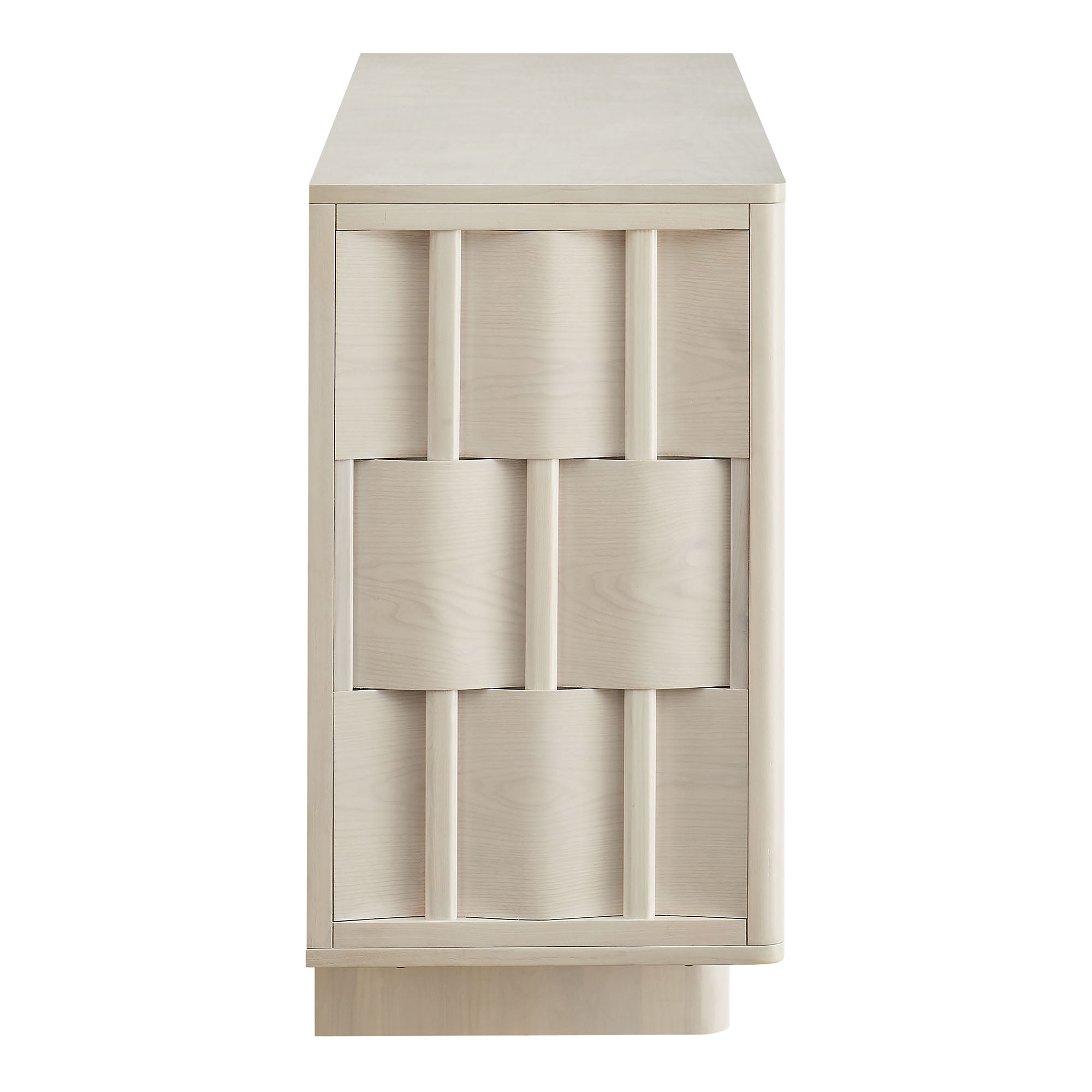 Foundry 71" Woven Design Buffet Storage Cabinet - White Wash