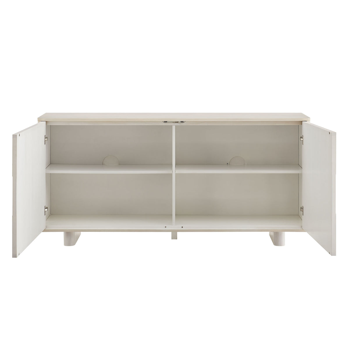 Foundry 71" Woven Design Buffet Storage Cabinet - White Wash