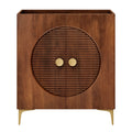 Vernon 30" Fluted Wood Vanity Cabinet Without Sink - Walnut