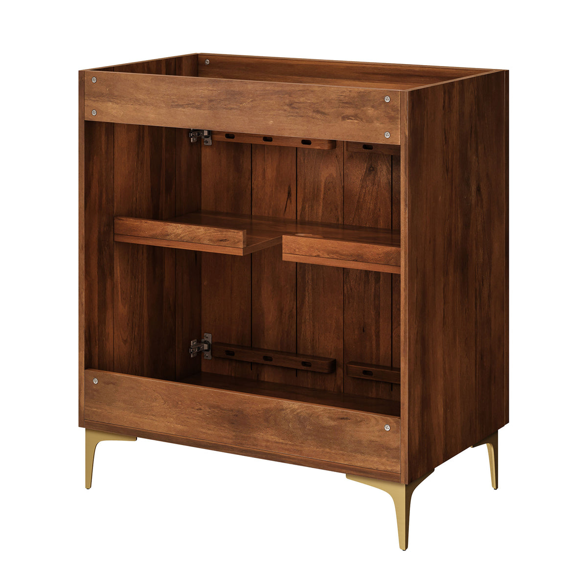 Vernon 30" Fluted Wood Vanity Cabinet Without Sink - Walnut