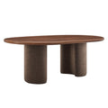 Enric 84 Inch Mango Wood Oval Dining Table - Walnut
