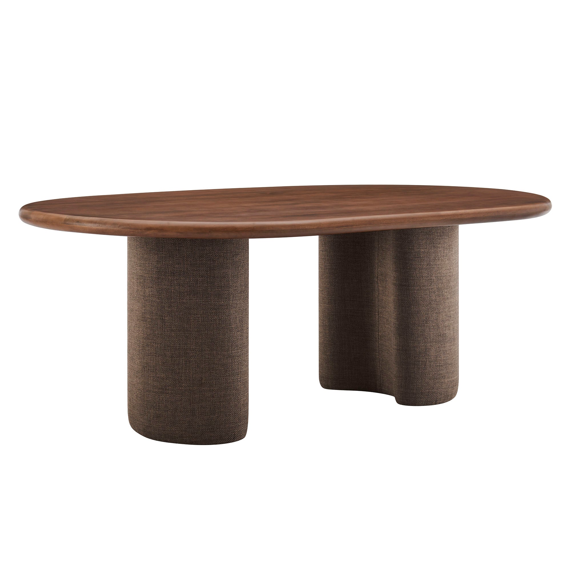 Enric 84 Inch Mango Wood Oval Dining Table - Walnut