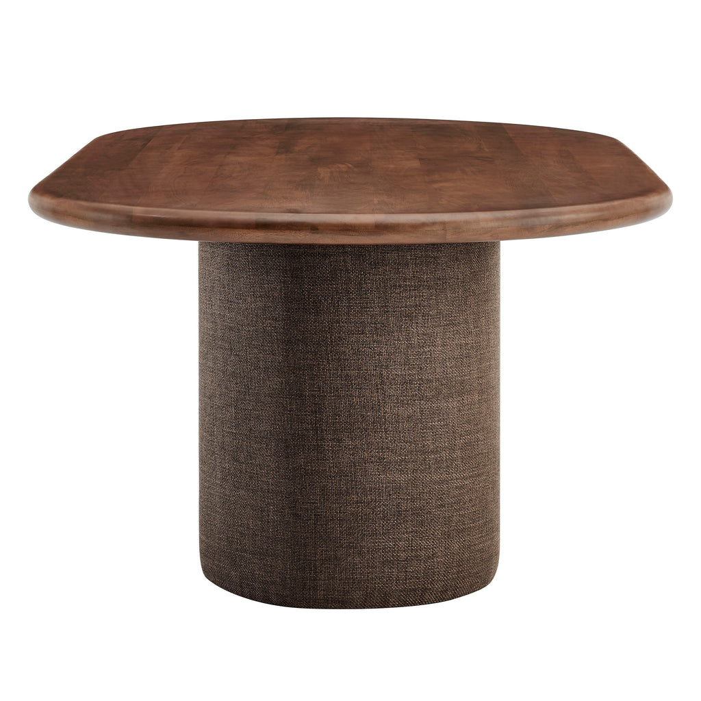 Enric 84 Inch Mango Wood Oval Dining Table - Walnut