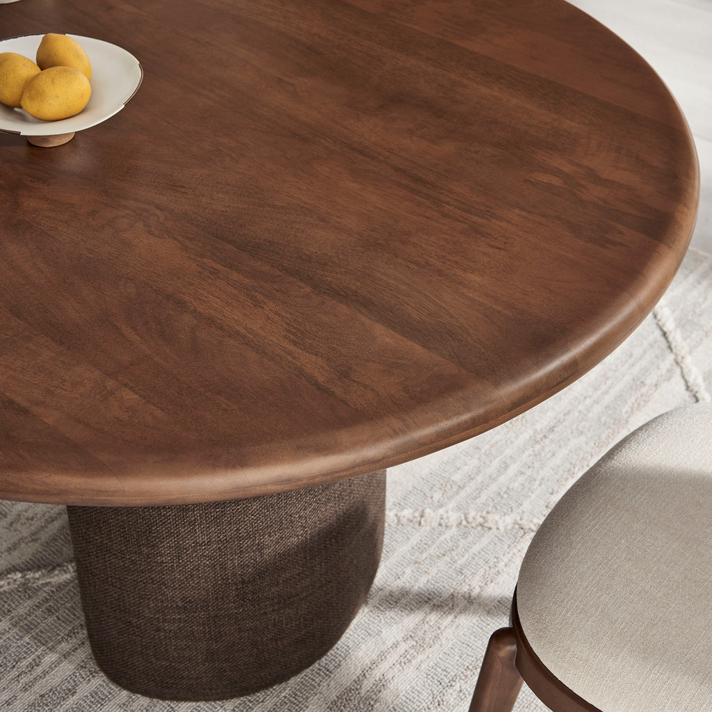 Enric 84 Inch Mango Wood Oval Dining Table - Walnut