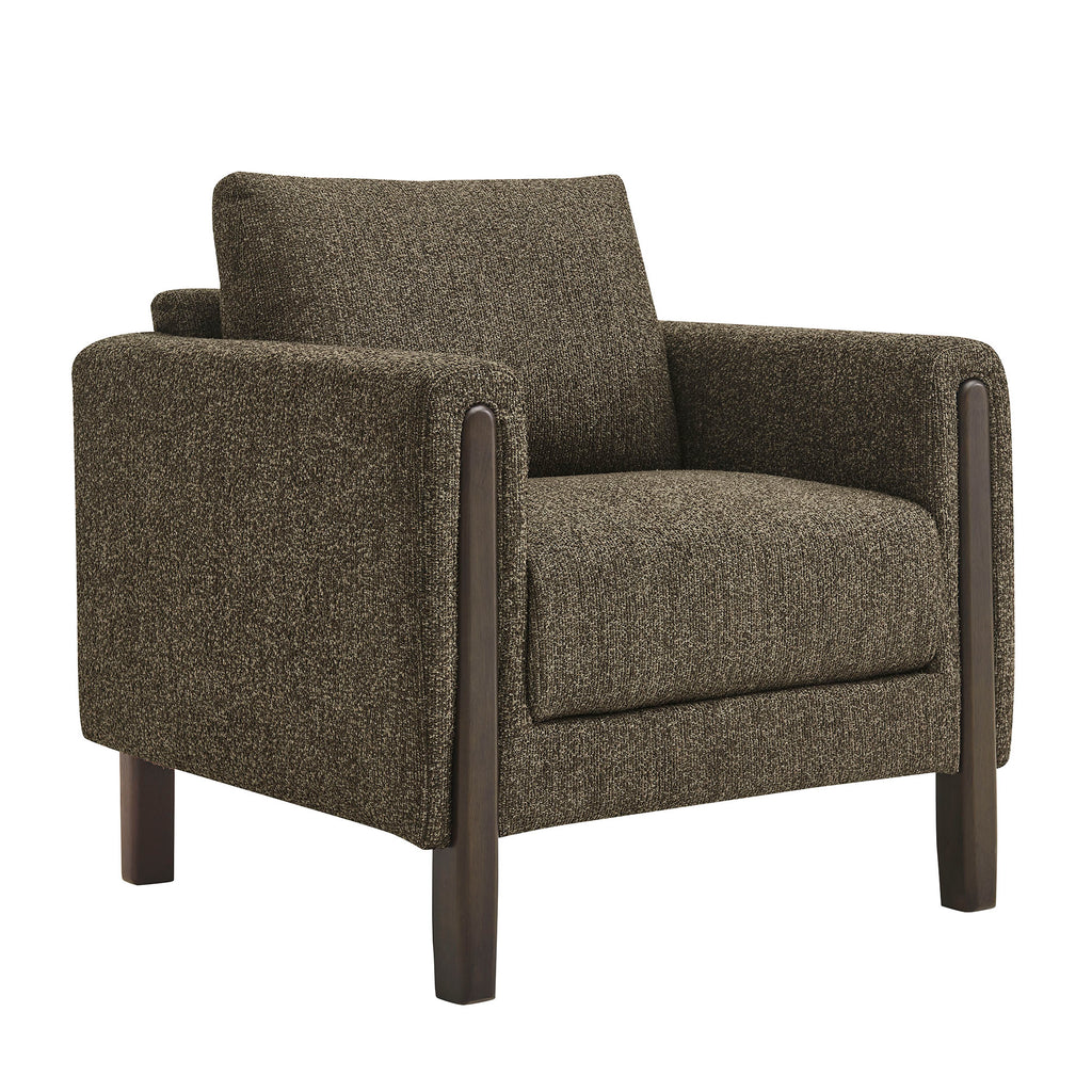 Hawken Boucle Fabric Accent Armchair - Antique Espresso