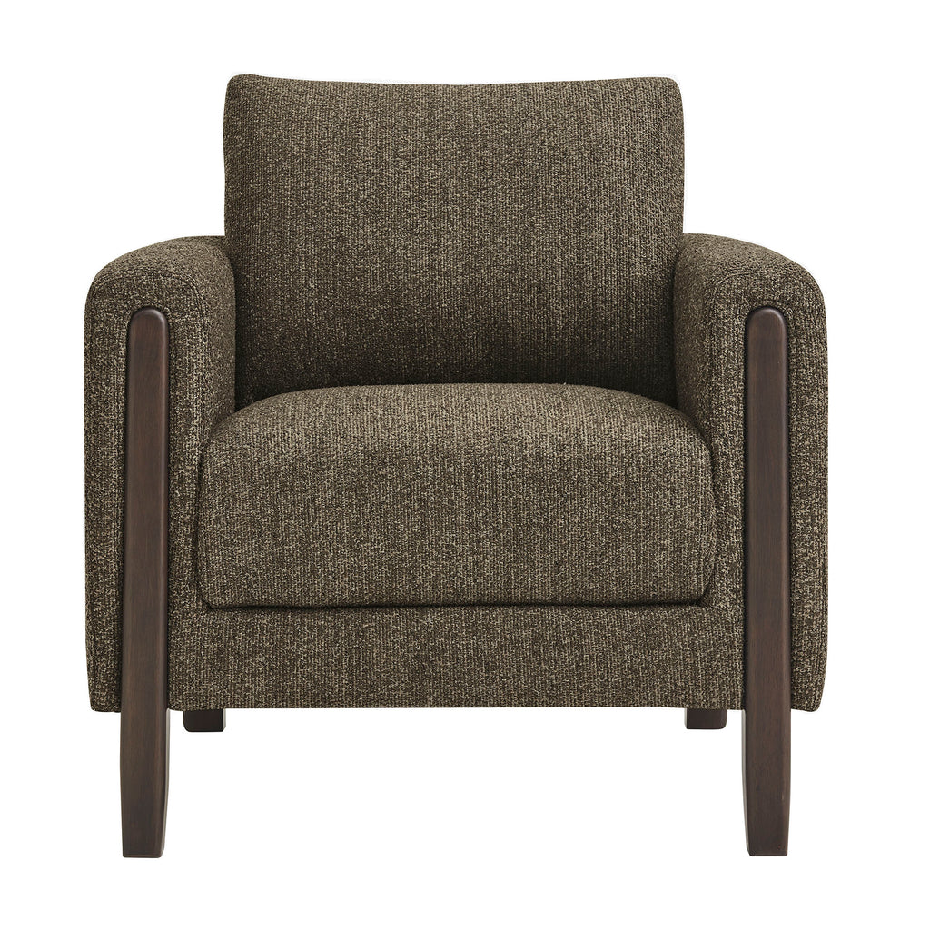 Hawken Boucle Fabric Accent Armchair - Antique Espresso