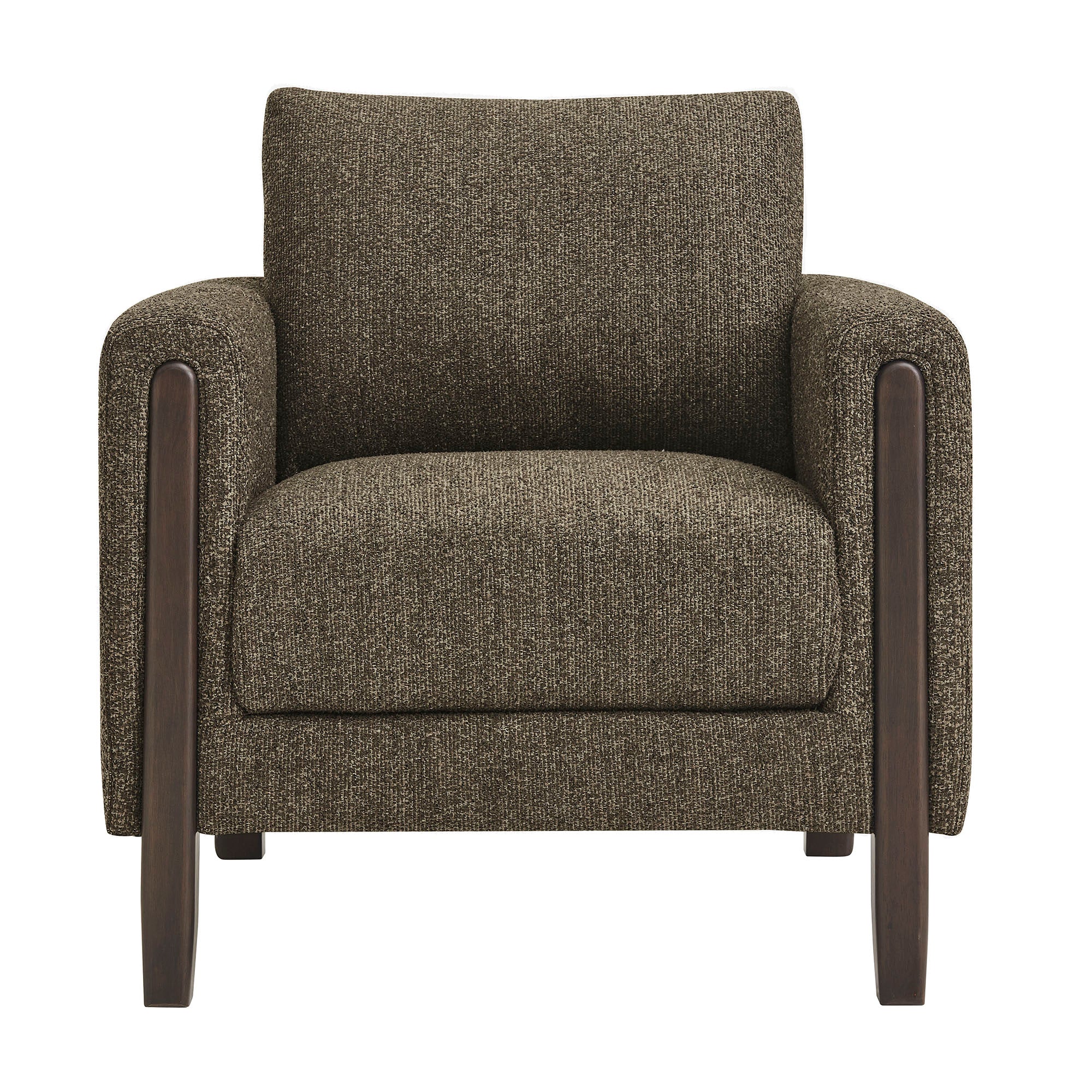 Hawken Boucle Fabric Accent Armchair - Antique Espresso