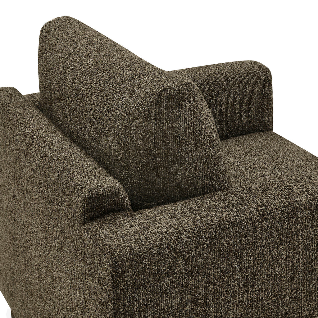 Hawken Boucle Fabric Accent Armchair - Antique Espresso
