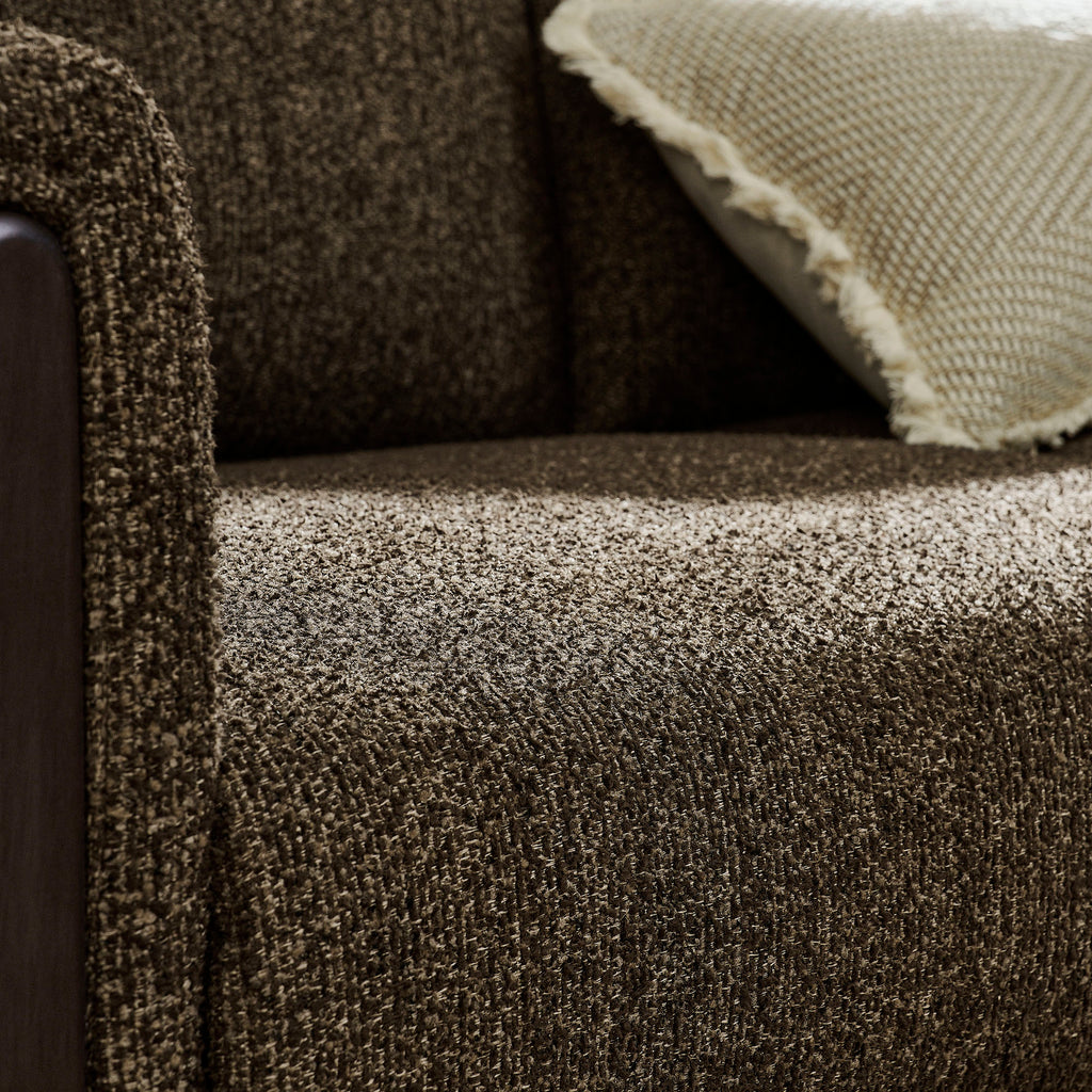Hawken Boucle Fabric Accent Armchair - Antique Espresso
