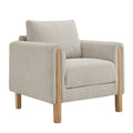 Hawken Boucle Fabric Accent Armchair - Parchment Beech