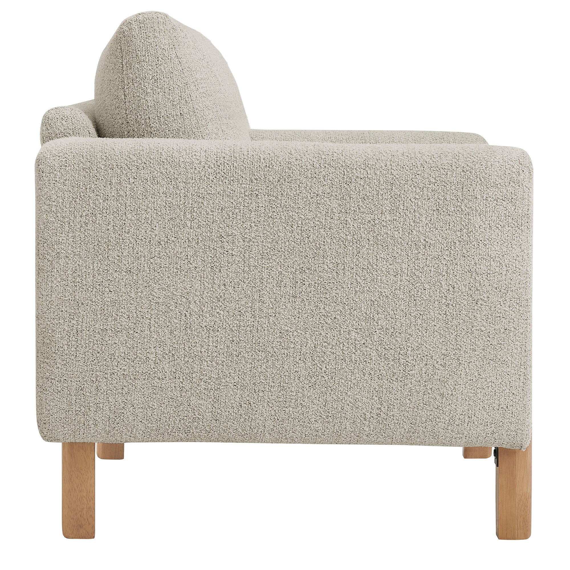 Hawken Boucle Fabric Accent Armchair - Parchment Beech