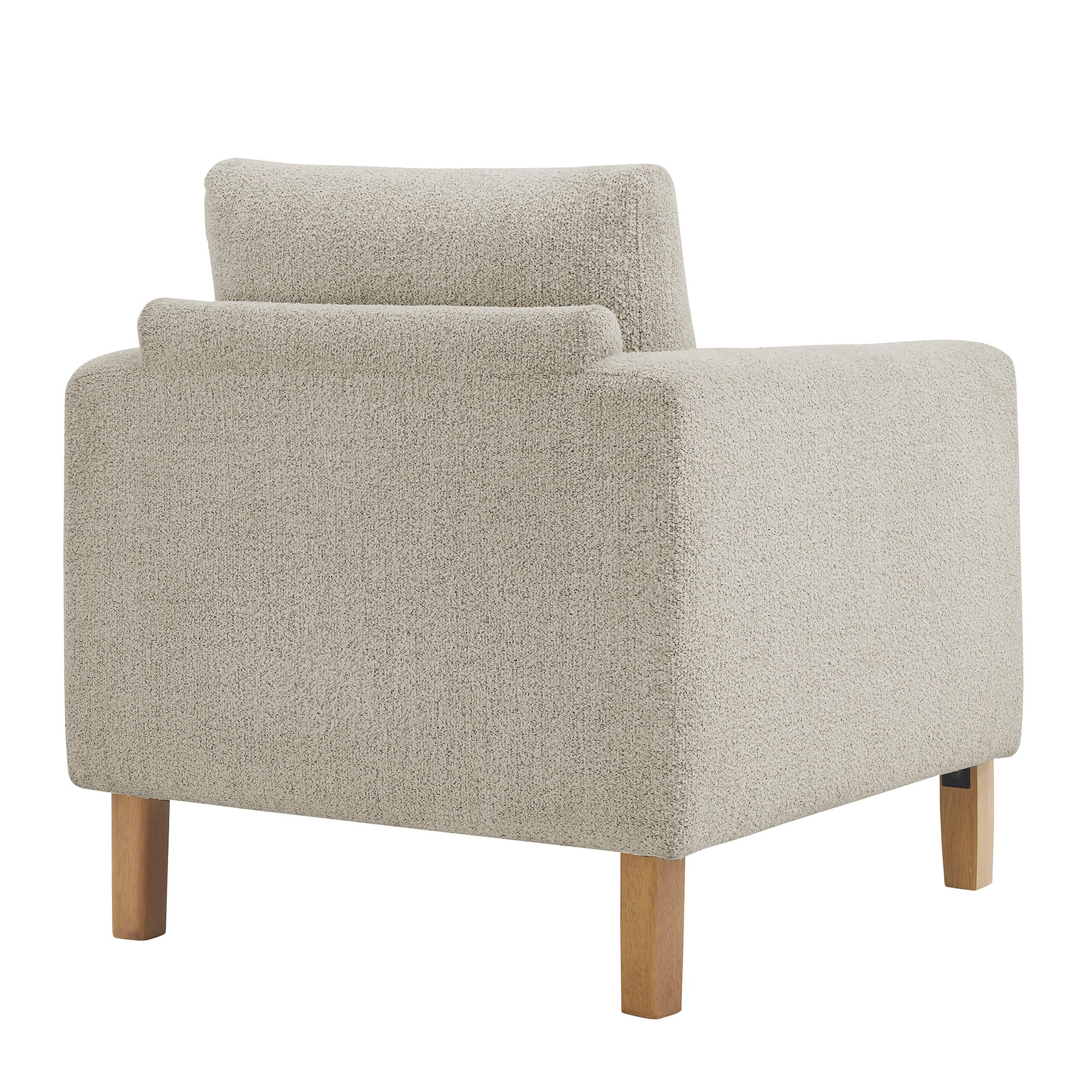 Hawken Boucle Fabric Accent Armchair - Parchment Beech