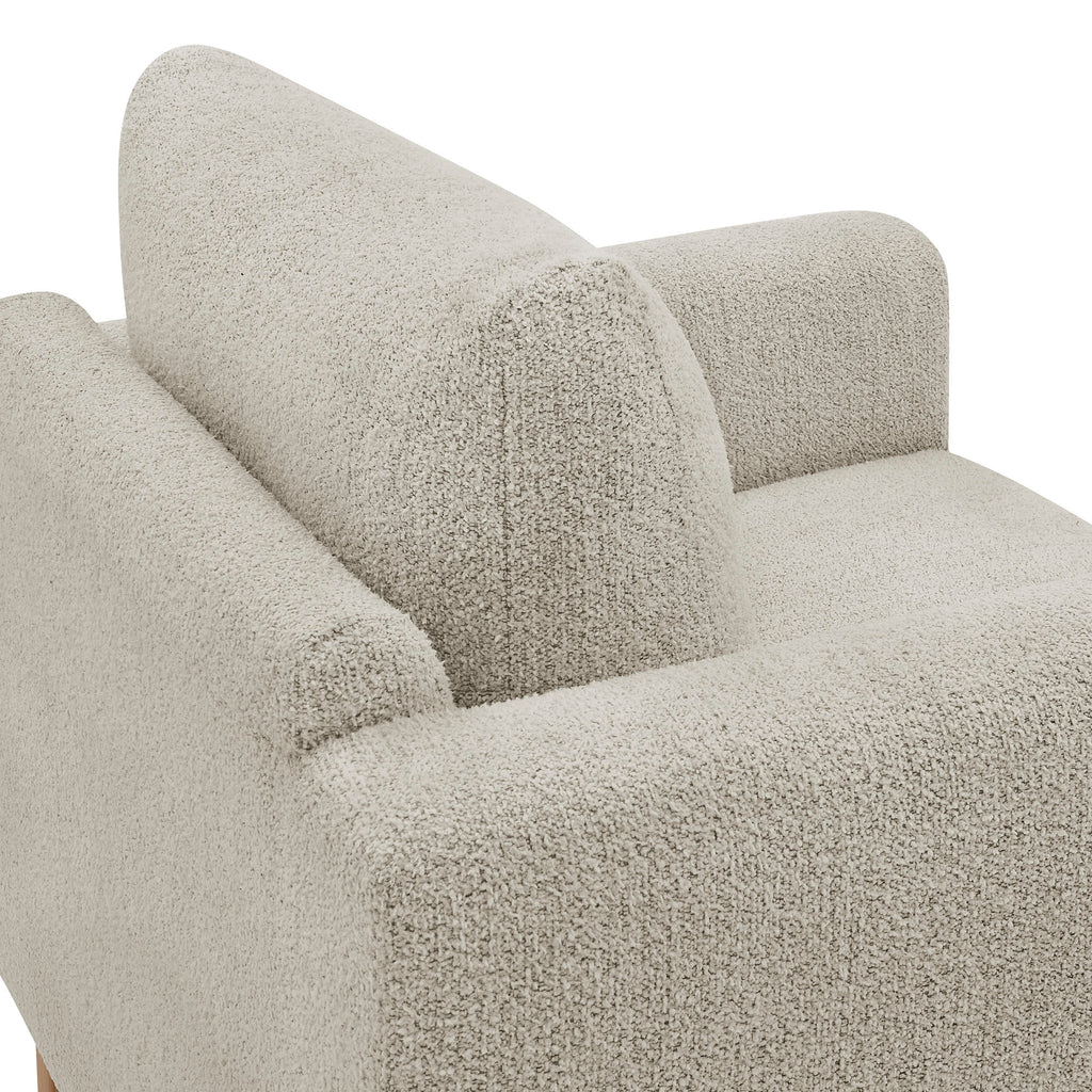 Hawken Boucle Fabric Accent Armchair - Parchment Beech