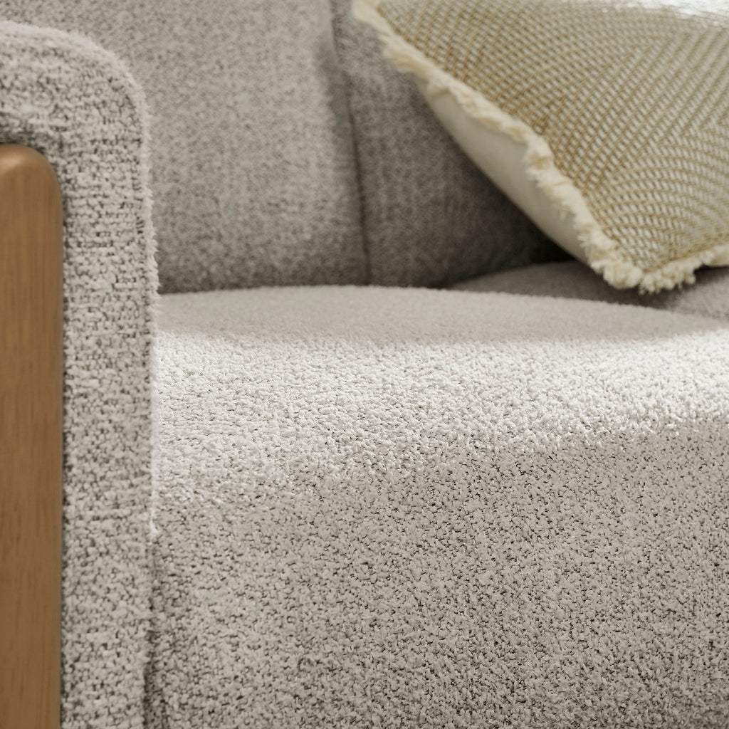 Hawken Boucle Fabric Accent Armchair - Parchment Beech