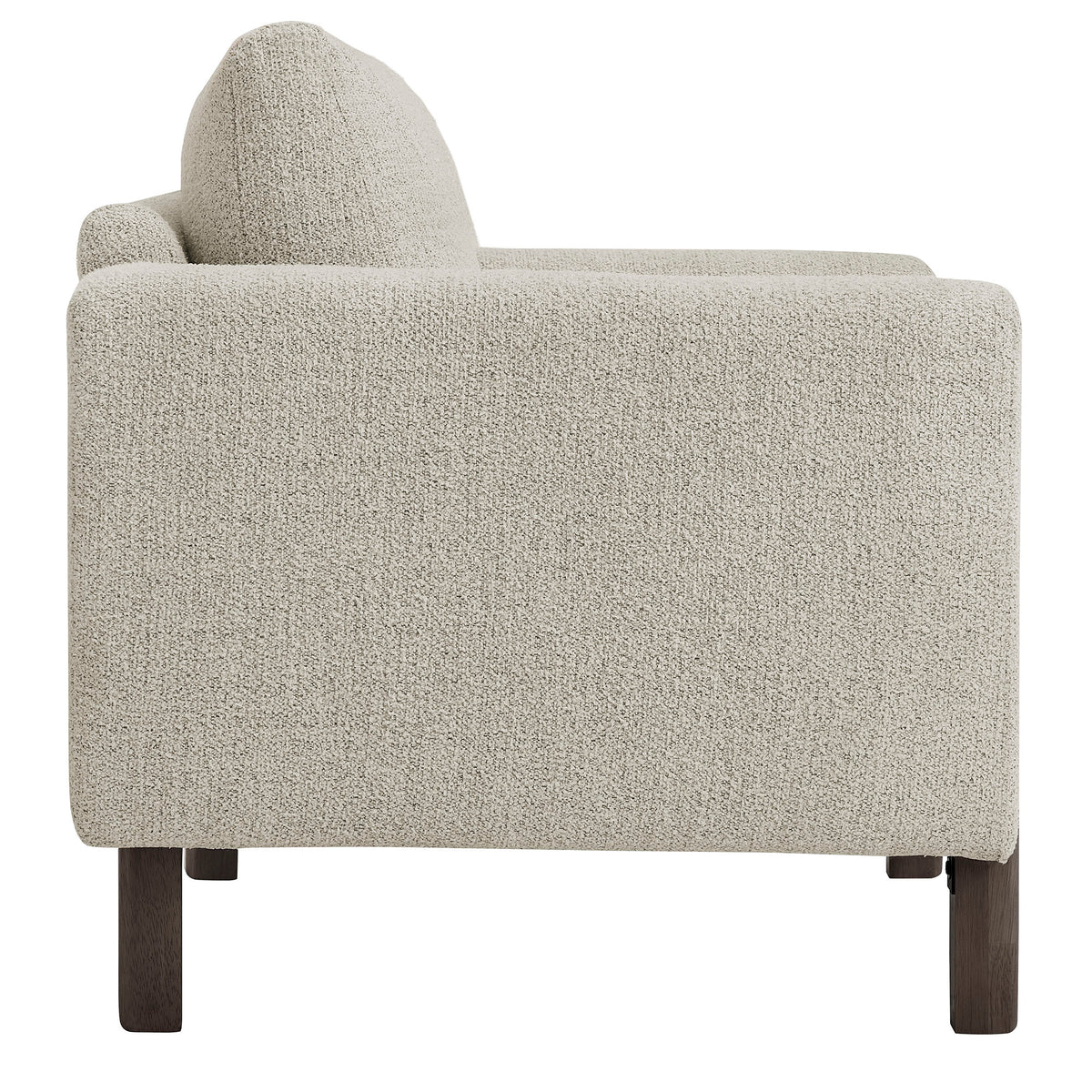 Hawken Boucle Fabric Accent Armchair - Parchment Espresso