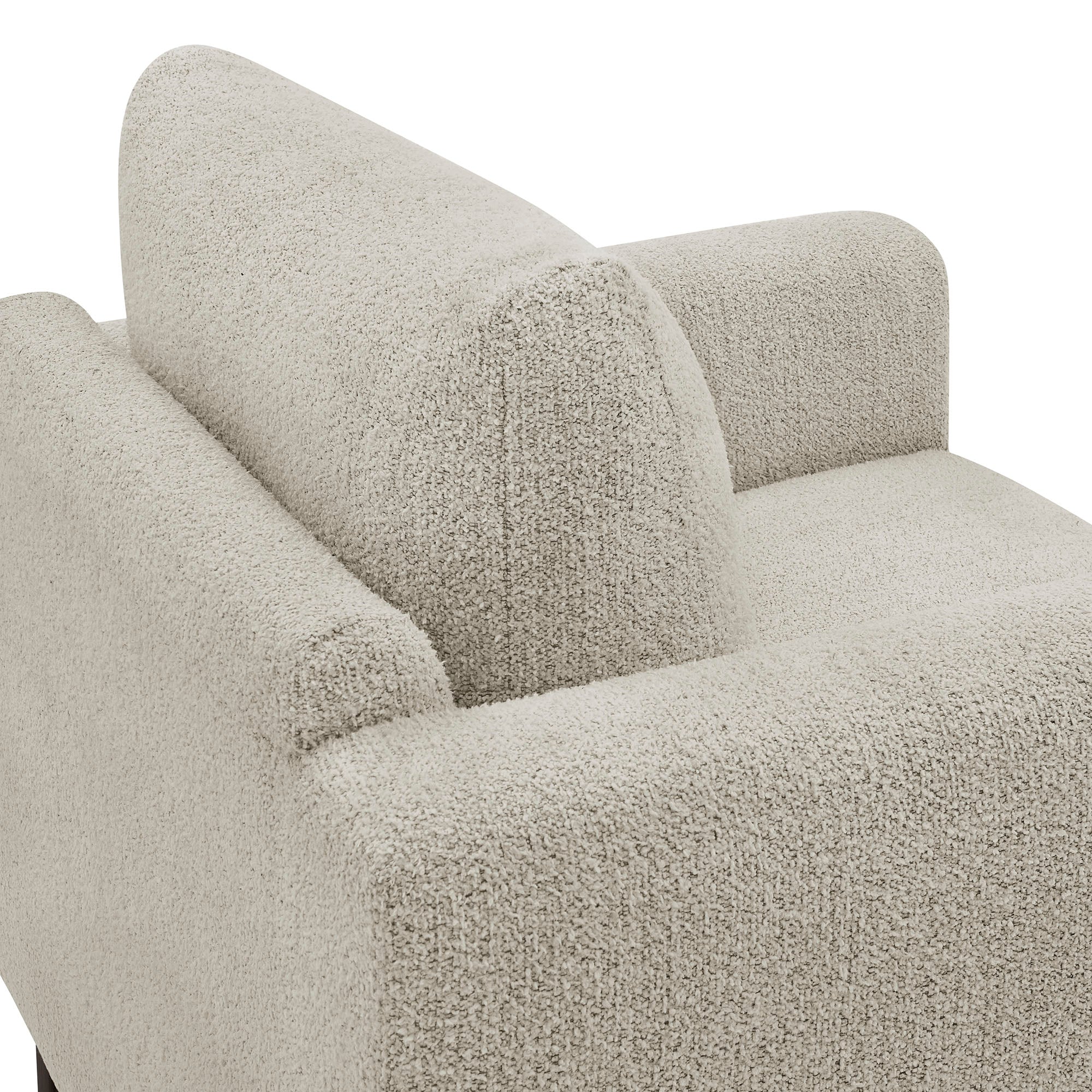 Hawken Boucle Fabric Accent Armchair - Parchment Espresso