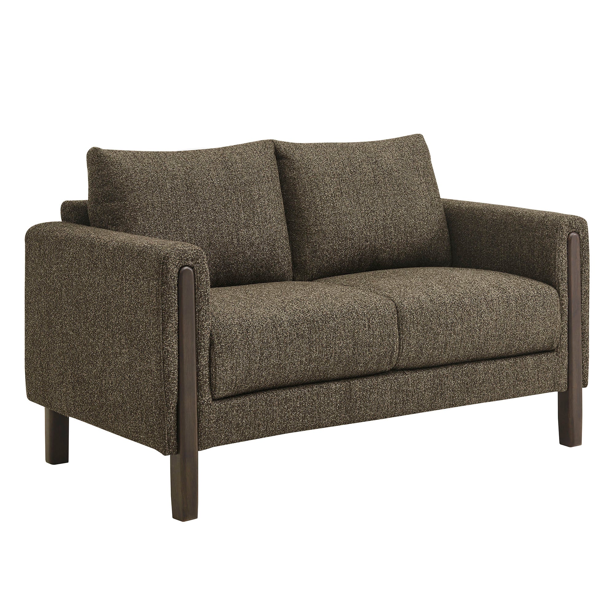 Hawken Boucle Fabric Loveseat - Antique Espresso
