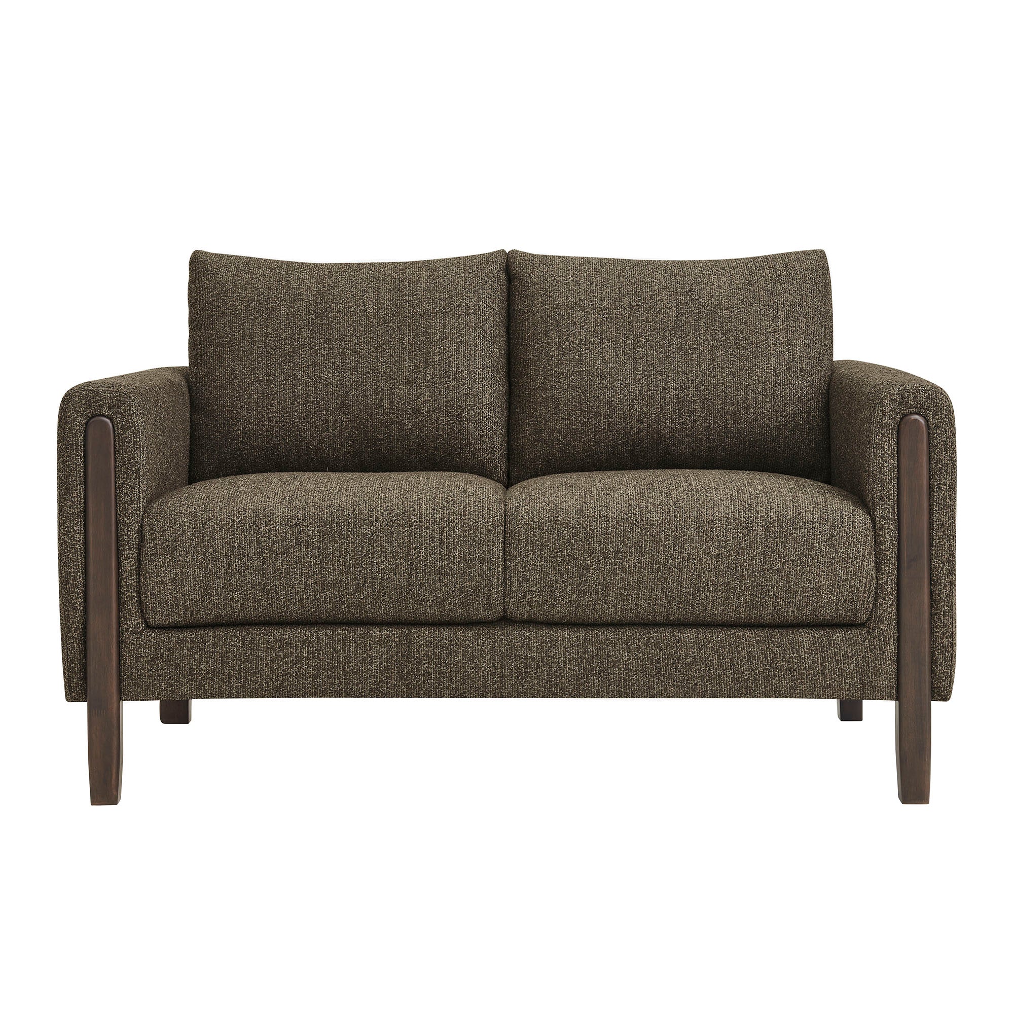 Hawken Boucle Fabric Loveseat - Antique Espresso