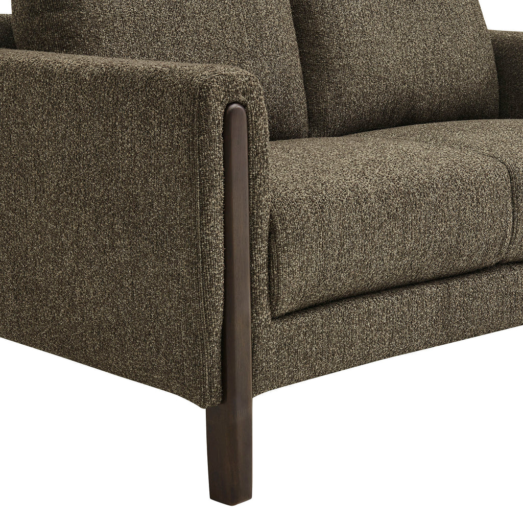 Hawken Boucle Fabric Loveseat - Antique Espresso