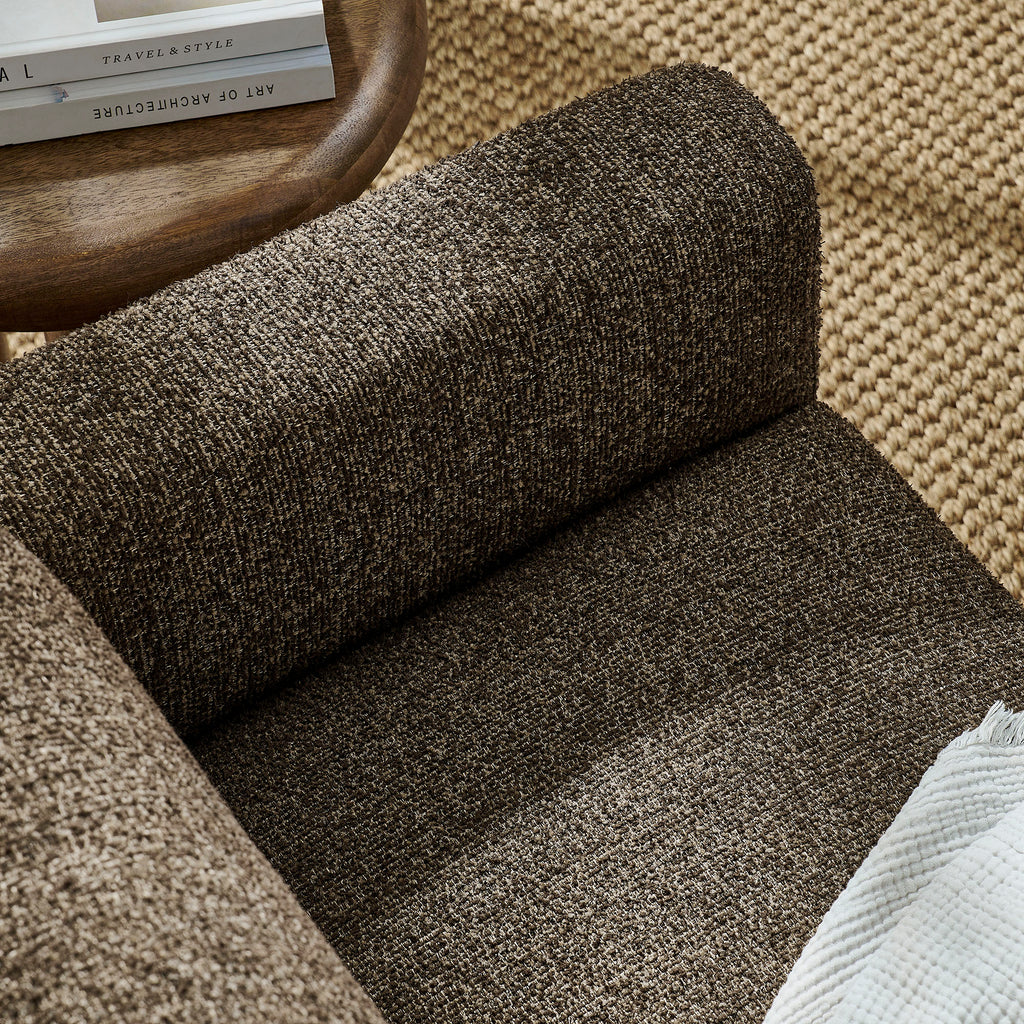 Hawken Boucle Fabric Loveseat - Antique Espresso