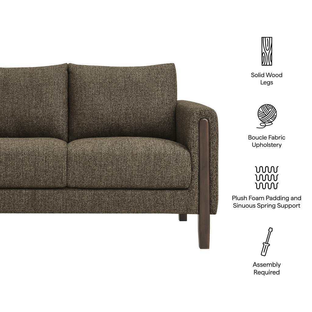 Hawken Boucle Fabric Loveseat - Antique Espresso