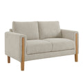 Hawken Boucle Fabric Loveseat - Parchment Beech