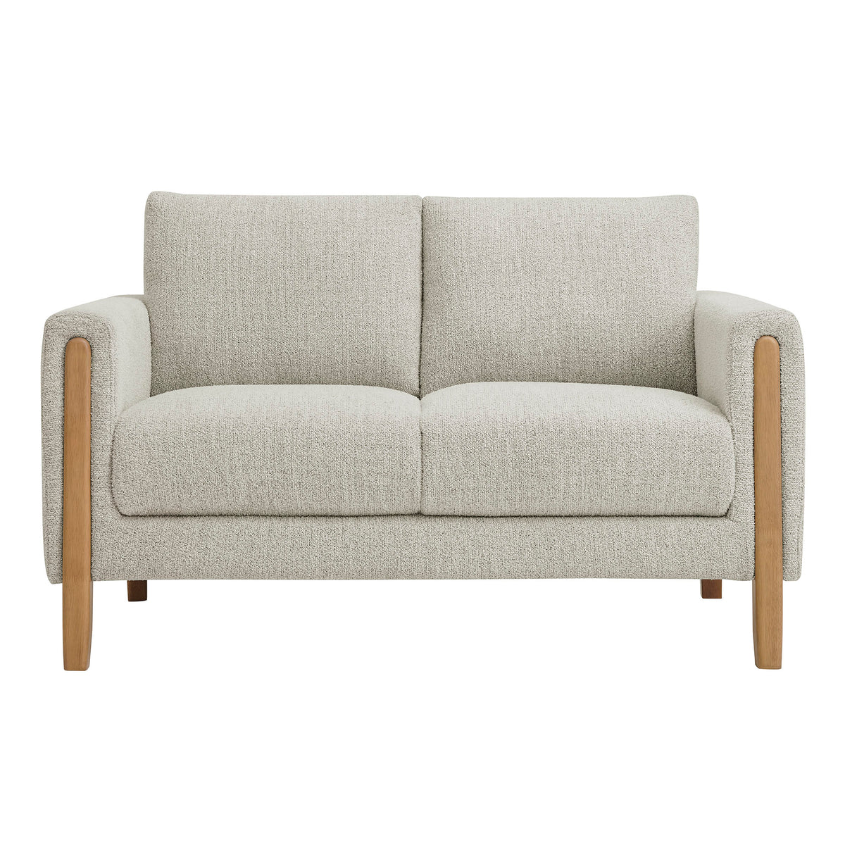 Hawken Boucle Fabric Loveseat - Parchment Beech
