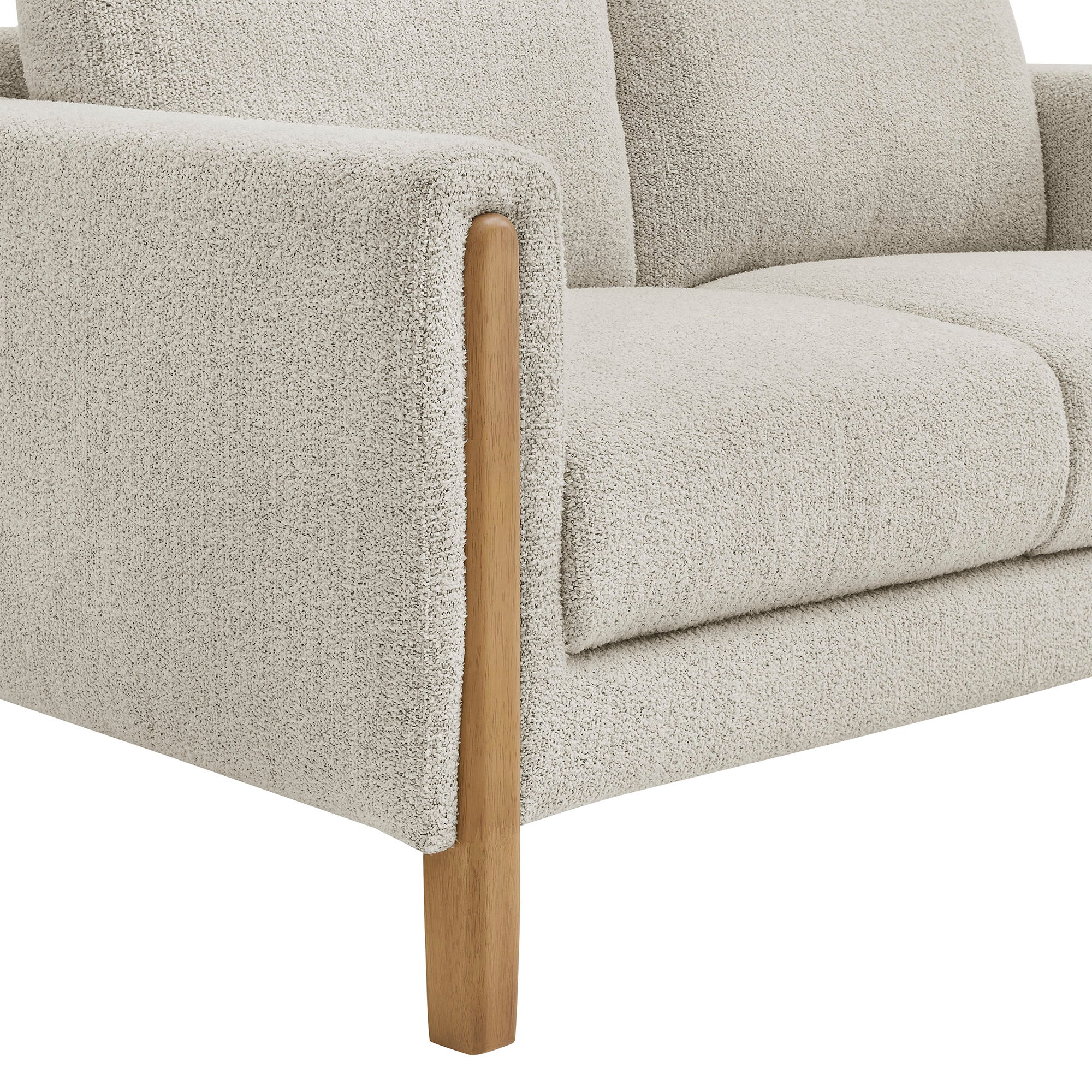 Hawken Boucle Fabric Loveseat - Parchment Beech