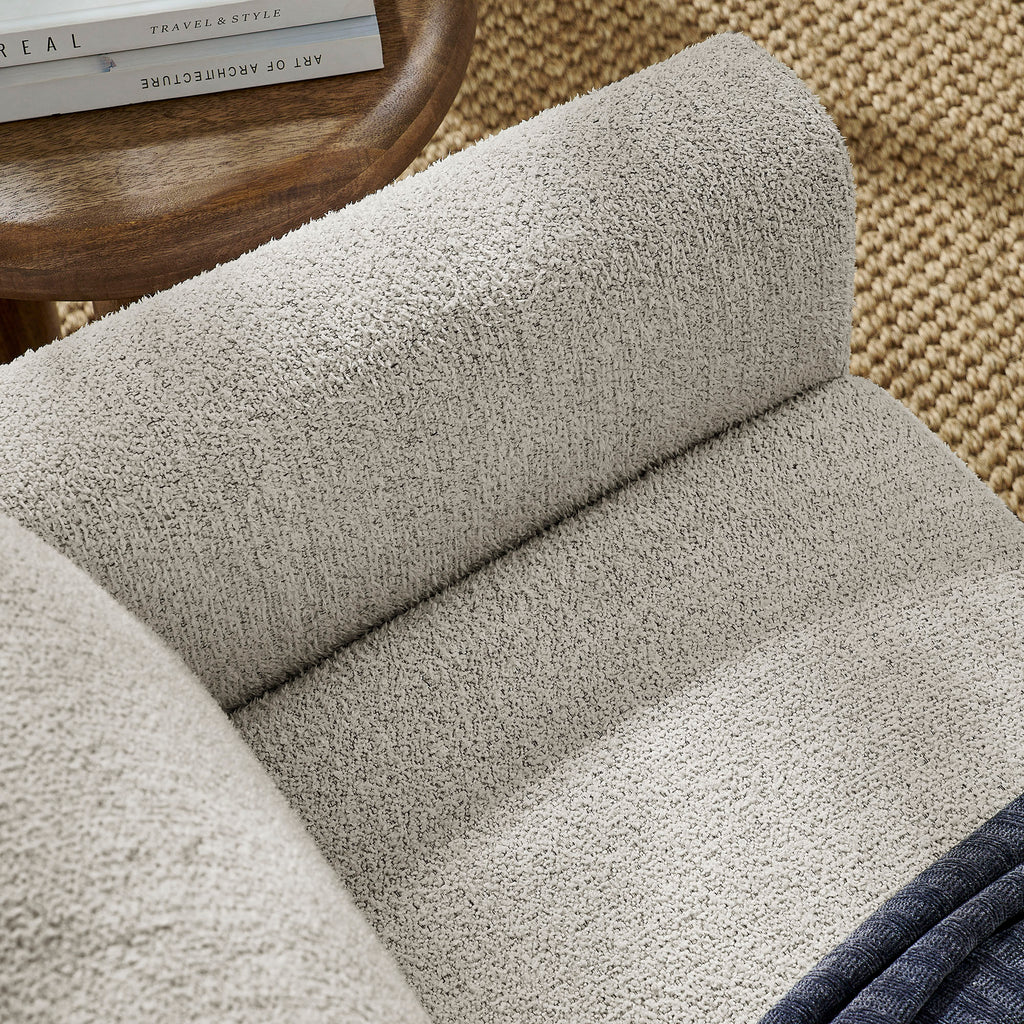 Hawken Boucle Fabric Loveseat - Parchment Beech