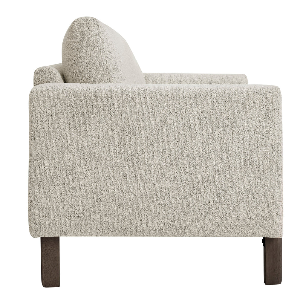 Hawken Boucle Fabric Loveseat - Parchment Espresso