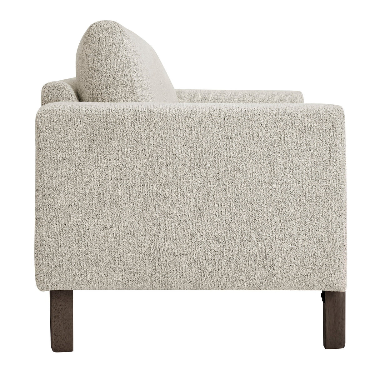 Hawken Boucle Fabric Loveseat - Parchment Espresso