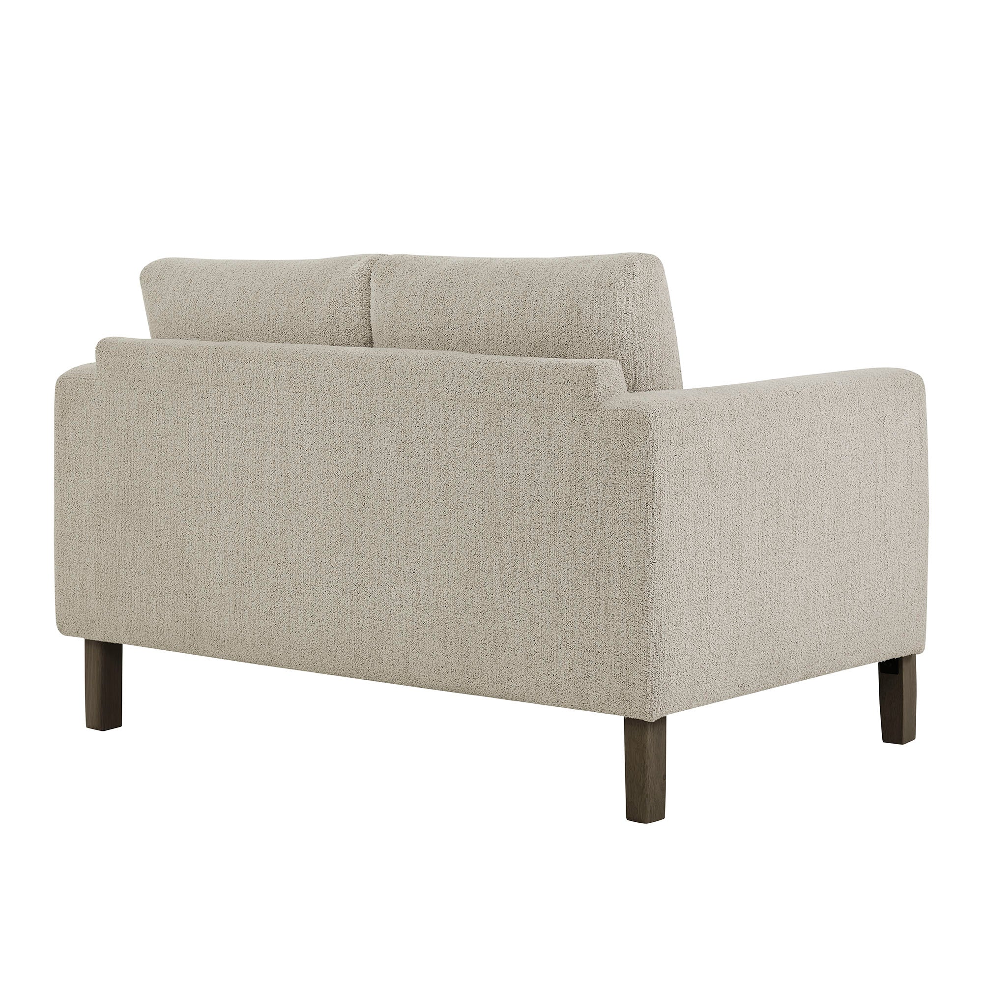 Hawken Boucle Fabric Loveseat - Parchment Espresso
