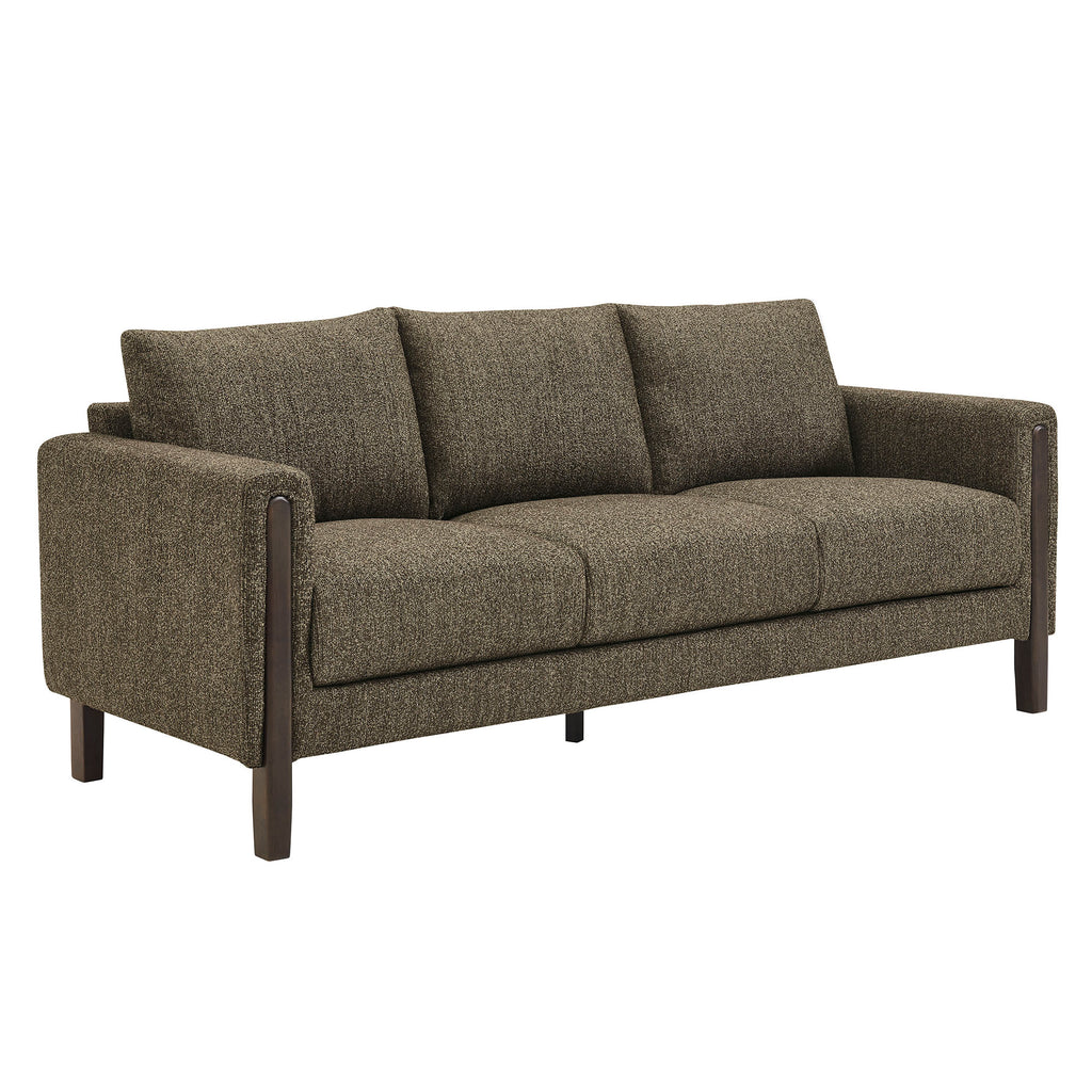 Hawken Boucle Fabric Sofa - Antique Espresso