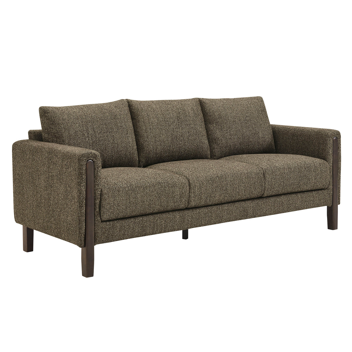 Hawken Boucle Fabric Sofa - Antique Espresso