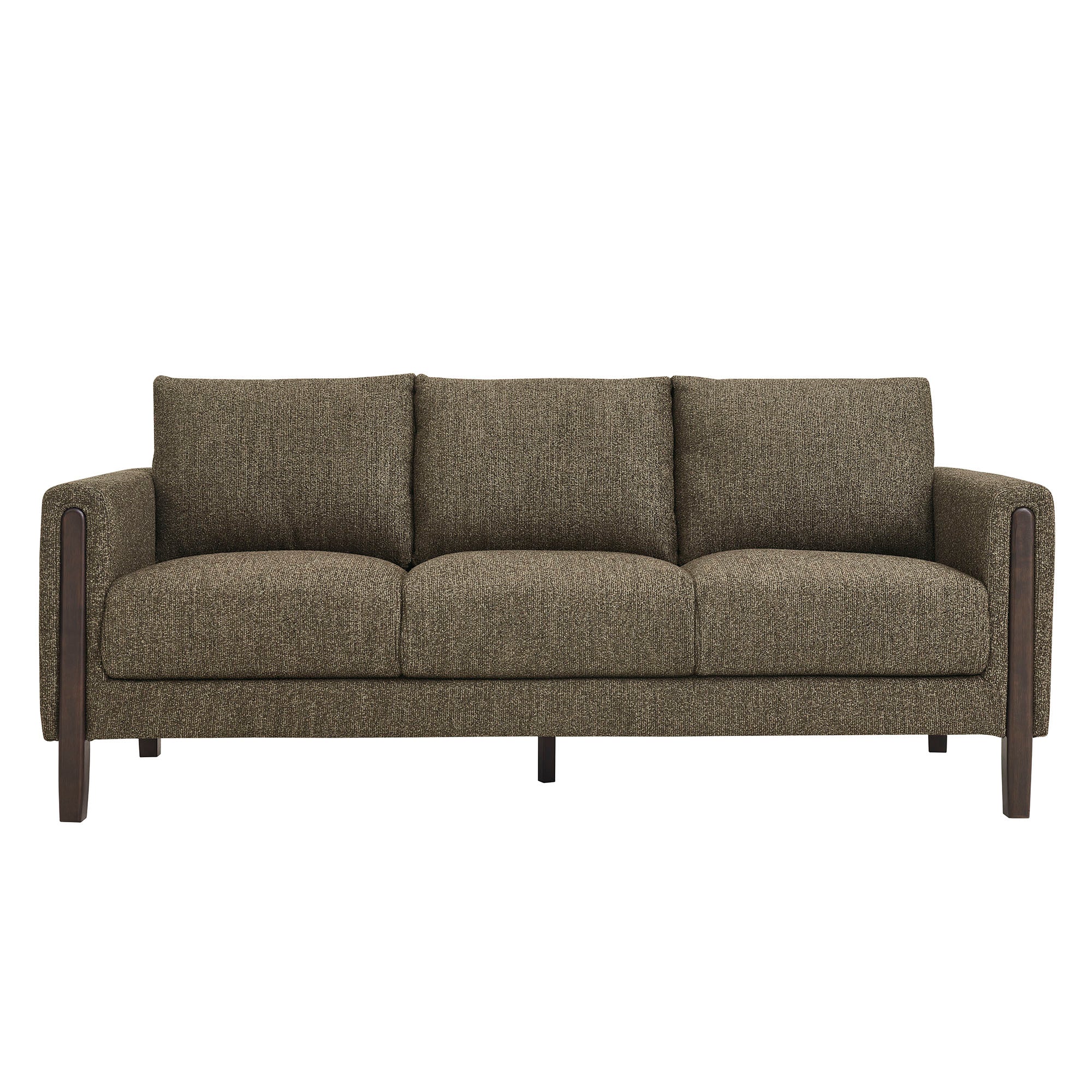 Hawken Boucle Fabric Sofa - Antique Espresso