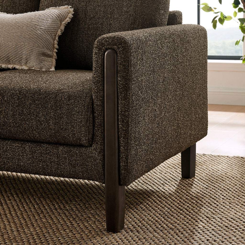 Hawken Boucle Fabric Sofa - Antique Espresso