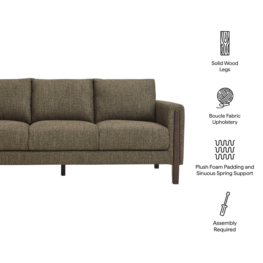Hawken Boucle Fabric Sofa - Antique Espresso
