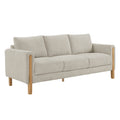 Hawken Boucle Fabric Sofa - Parchment Beech