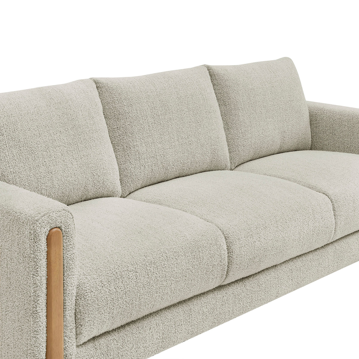 Hawken Boucle Fabric Sofa - Parchment Beech