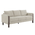 Hawken Boucle Fabric Sofa - Parchment Espresso