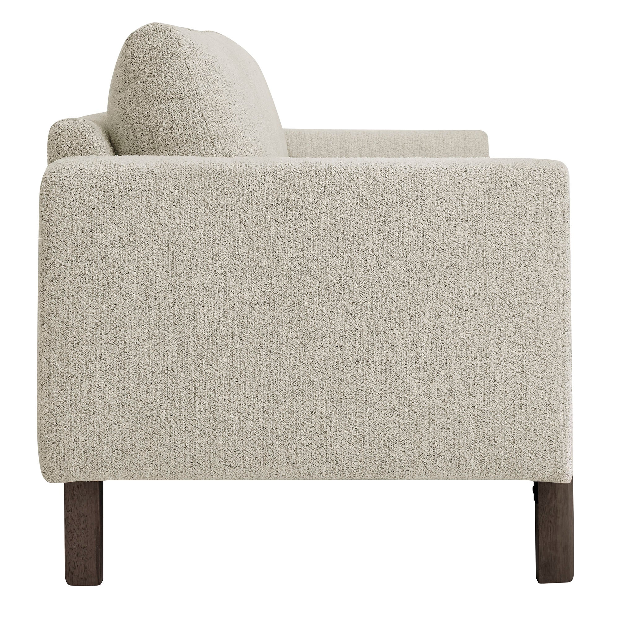 Hawken Boucle Fabric Sofa - Parchment Espresso