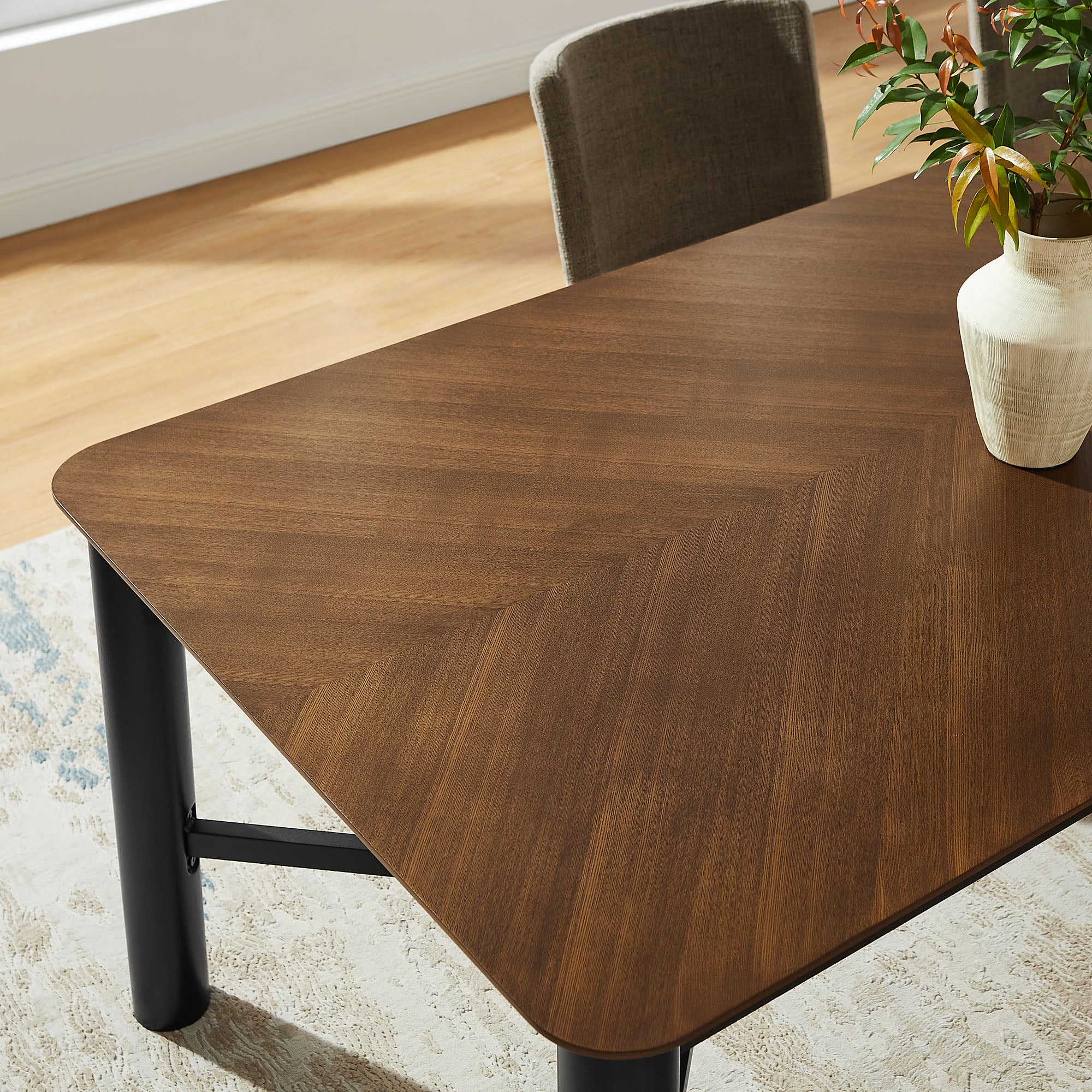 Ashlan 110" Rectangle Dining Table - Walnut