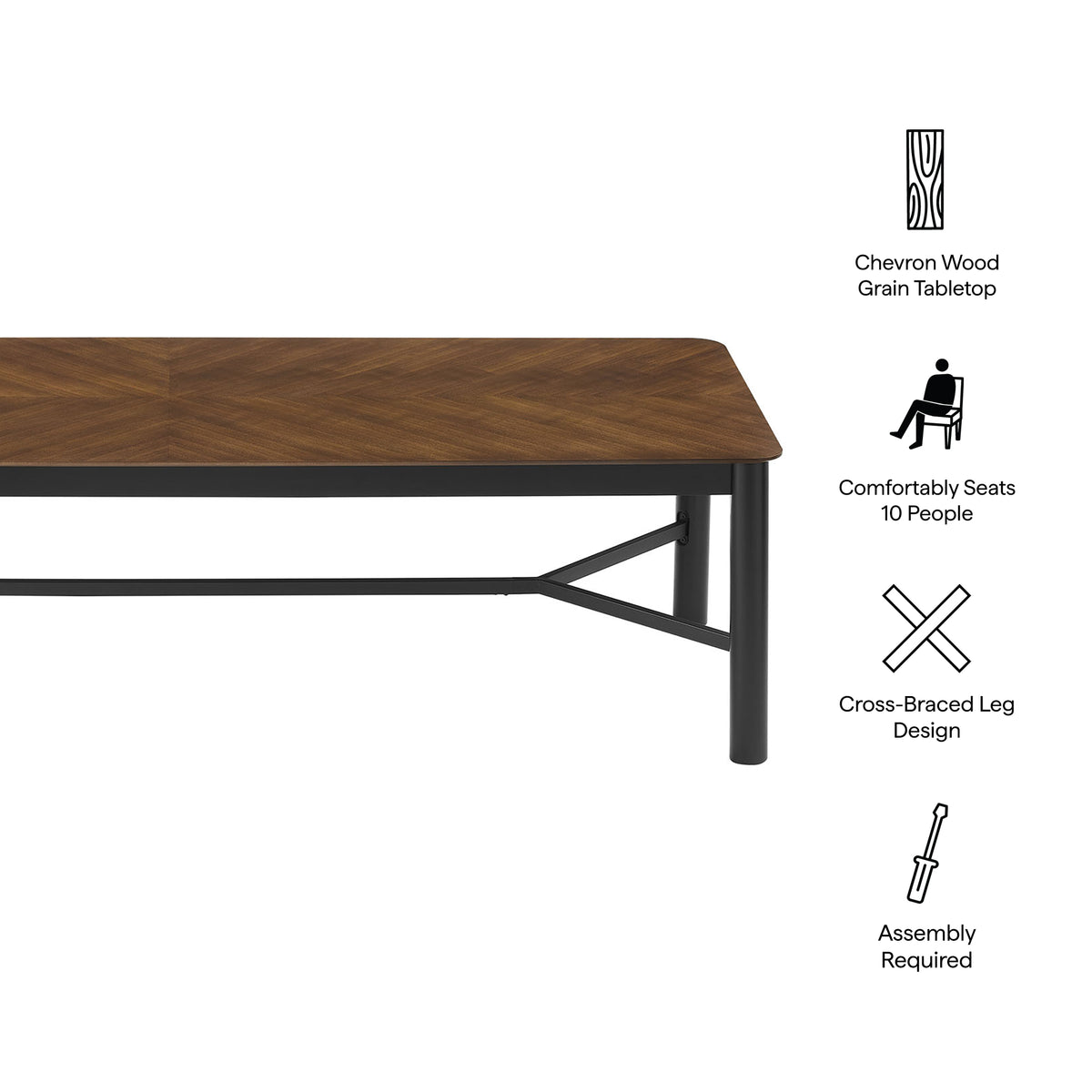 Ashlan 110" Rectangle Dining Table - Walnut