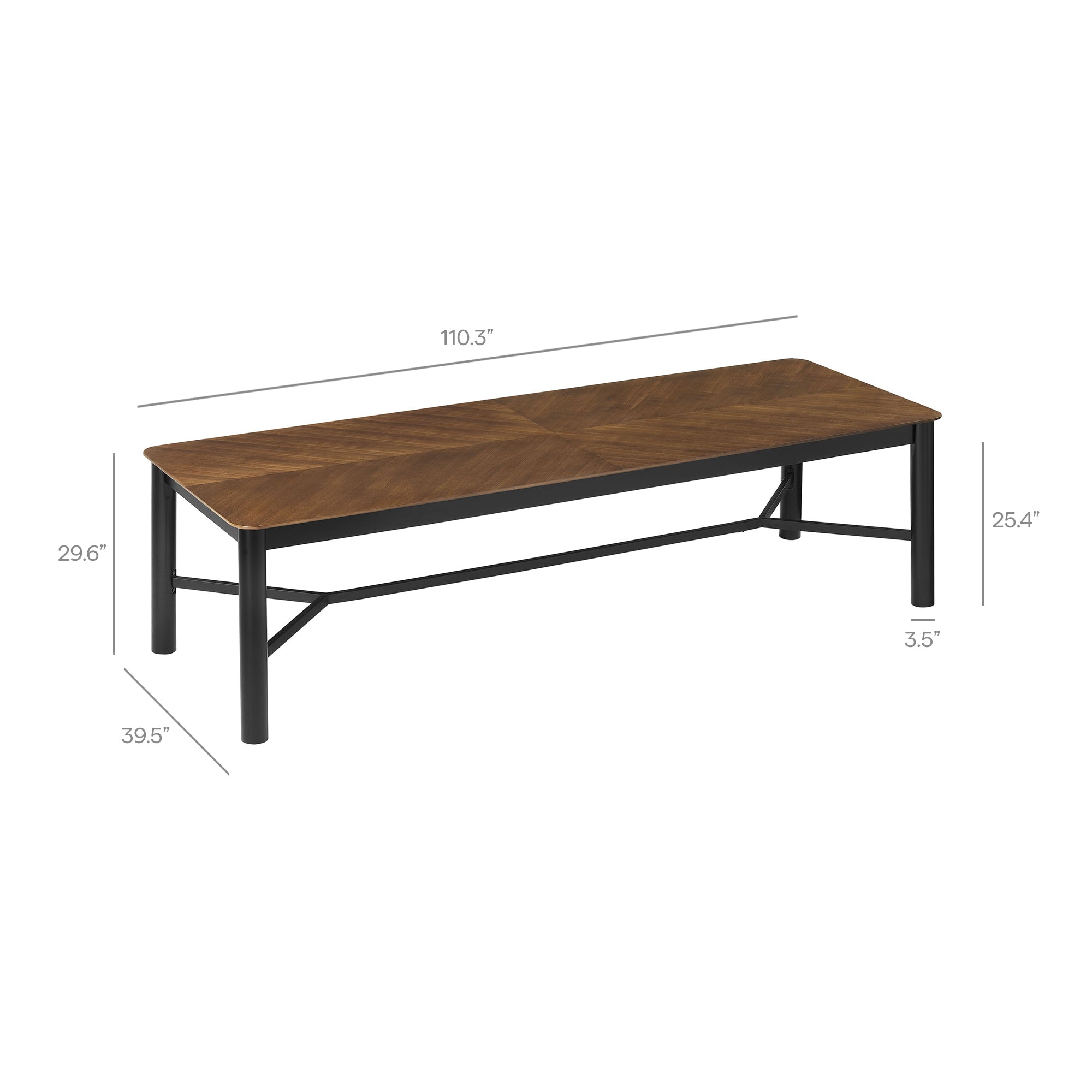 Ashlan 110" Rectangle Dining Table - Walnut