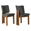 Alba Armless Upholstered Dining Chairs Set Of 2 - Charcoal