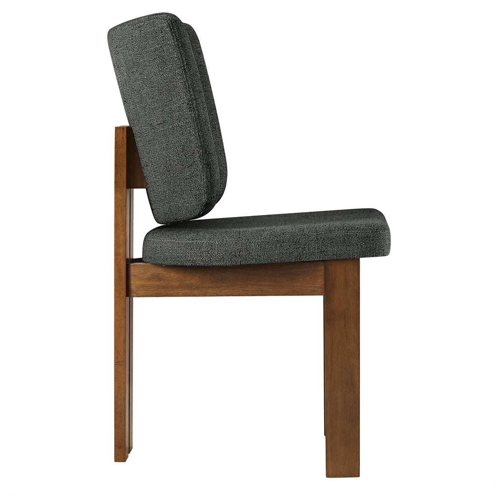 Alba Armless Upholstered Dining Chairs Set Of 2 - Charcoal