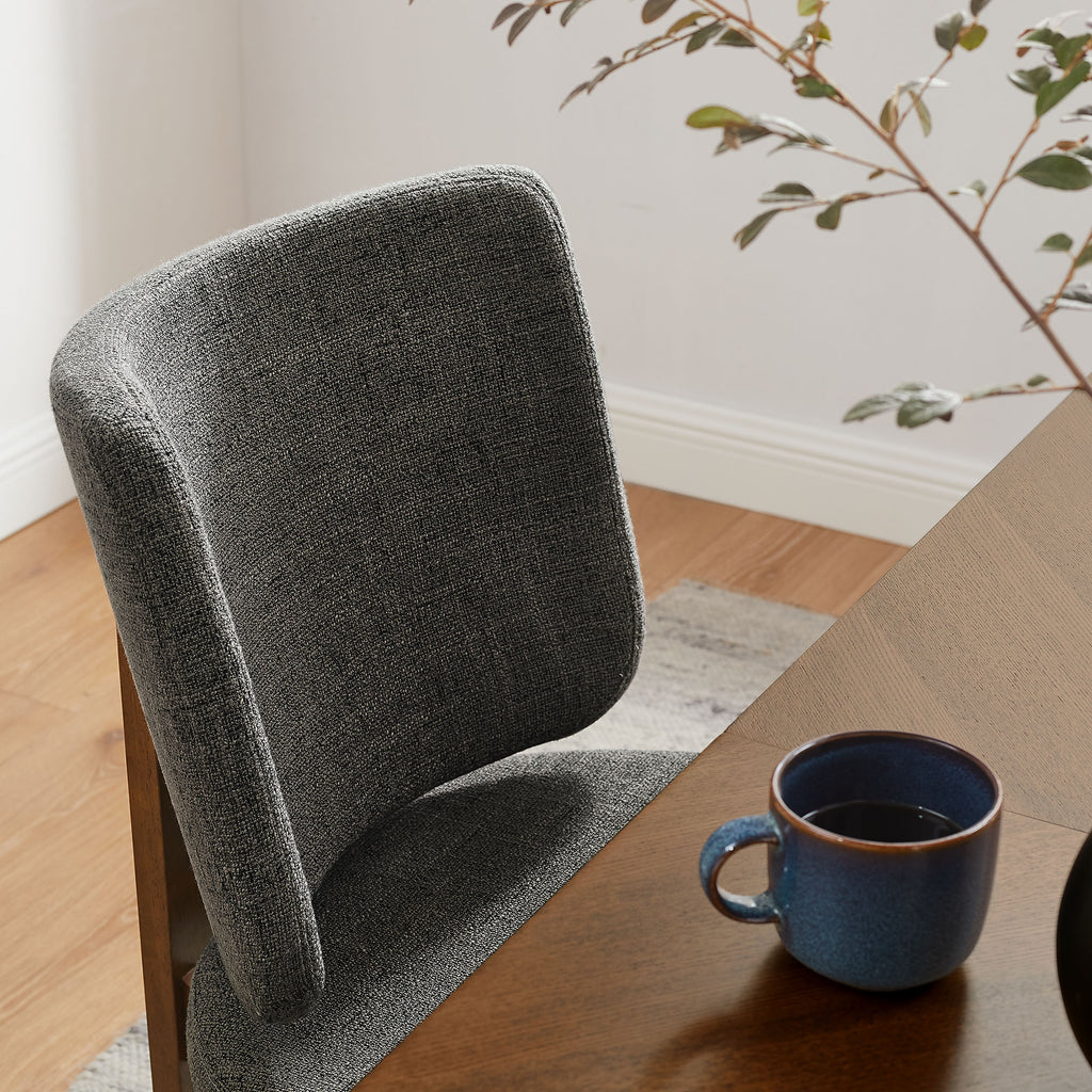 Alba Armless Upholstered Dining Chairs Set Of 2 - Charcoal